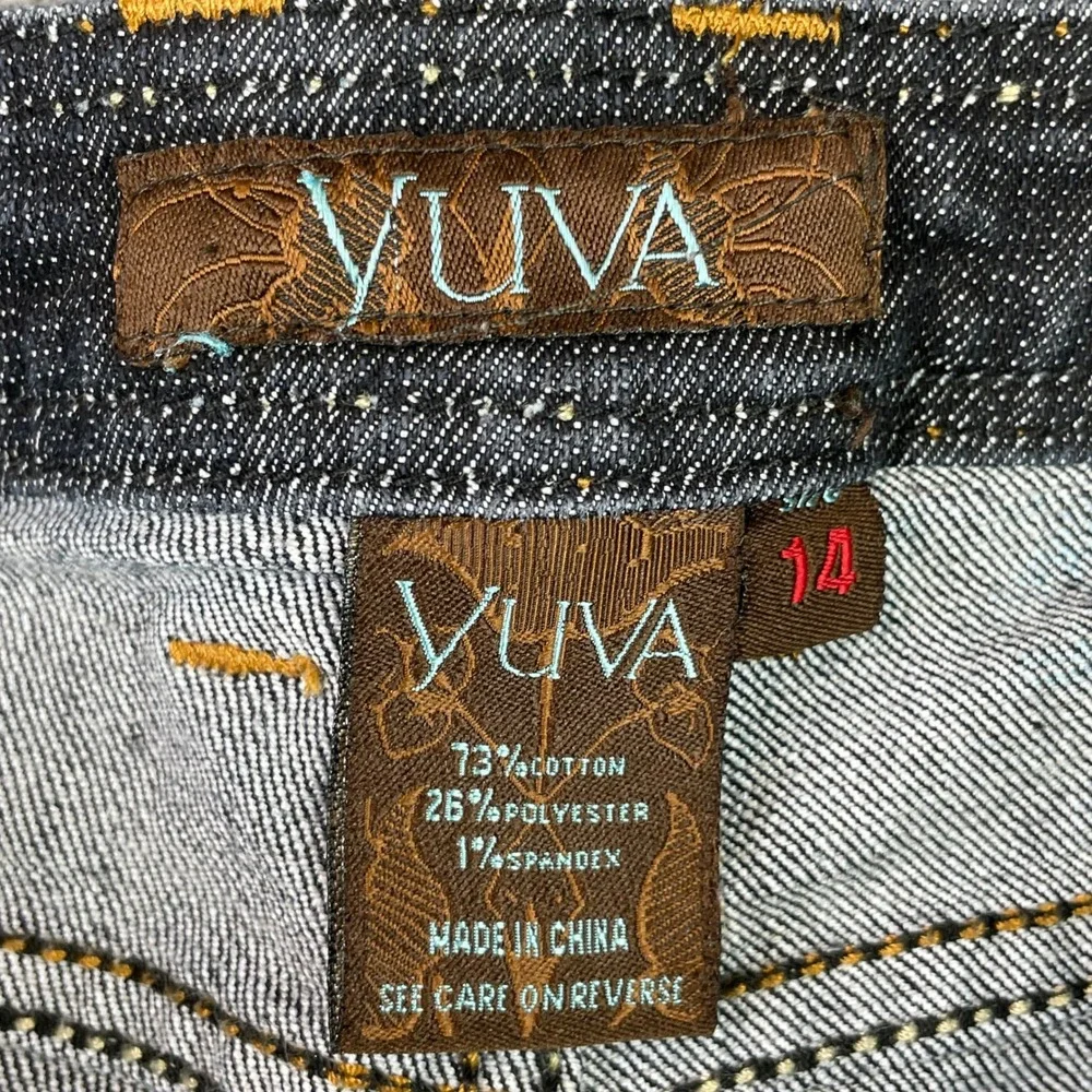 Yuva Denim Bermuda Shorts Womens 14 Dark Blue Stretch Pockets Casual Summer